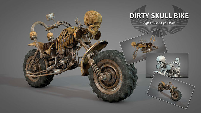 Dirty Skull Bike 3D model
