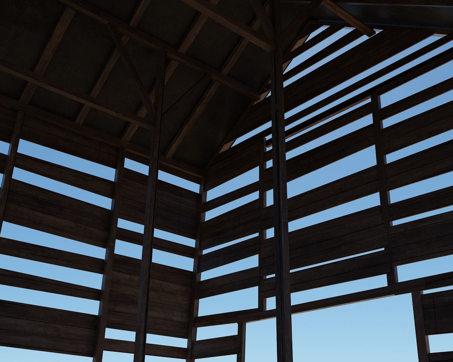 Barn2 wooden barn Low-poly 3D model_7