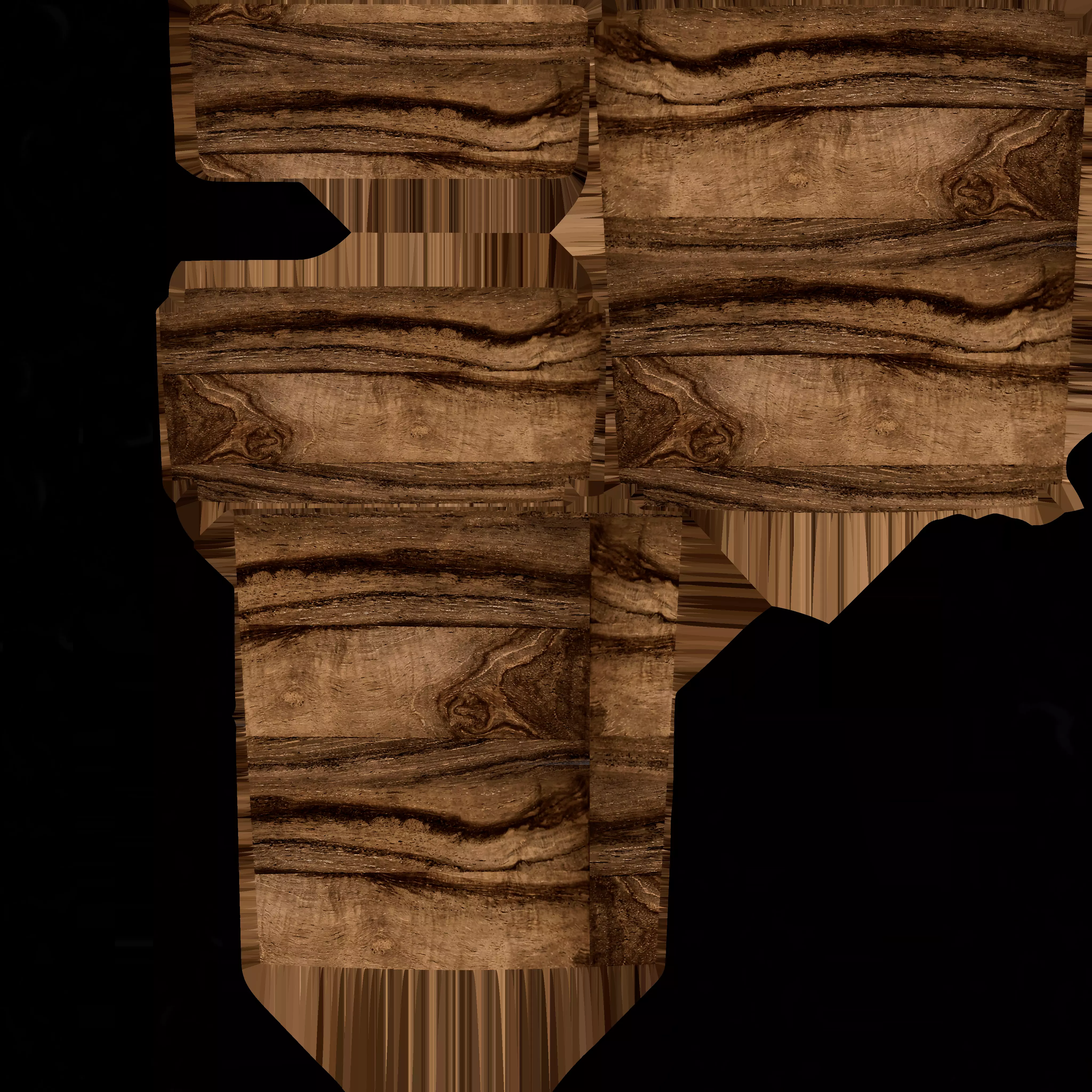 Chair piece of wood 3D model_0