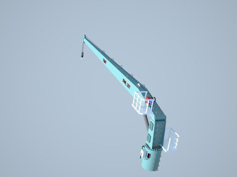 Ships deck crane 3D model_2