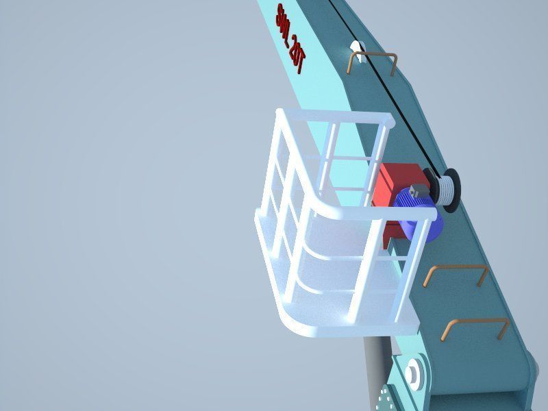 Ships deck crane 3D model_3
