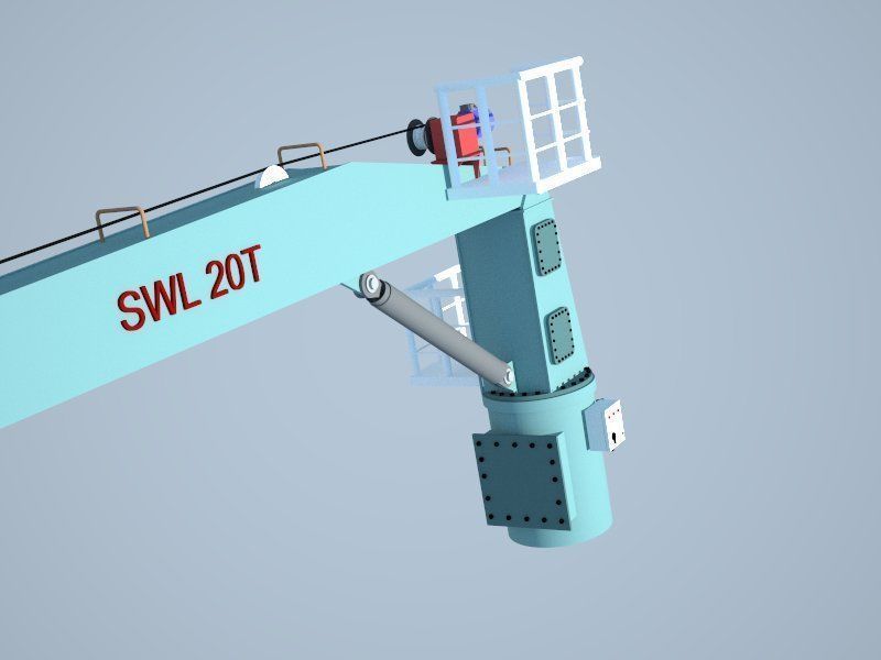 Ships deck crane 3D model_4