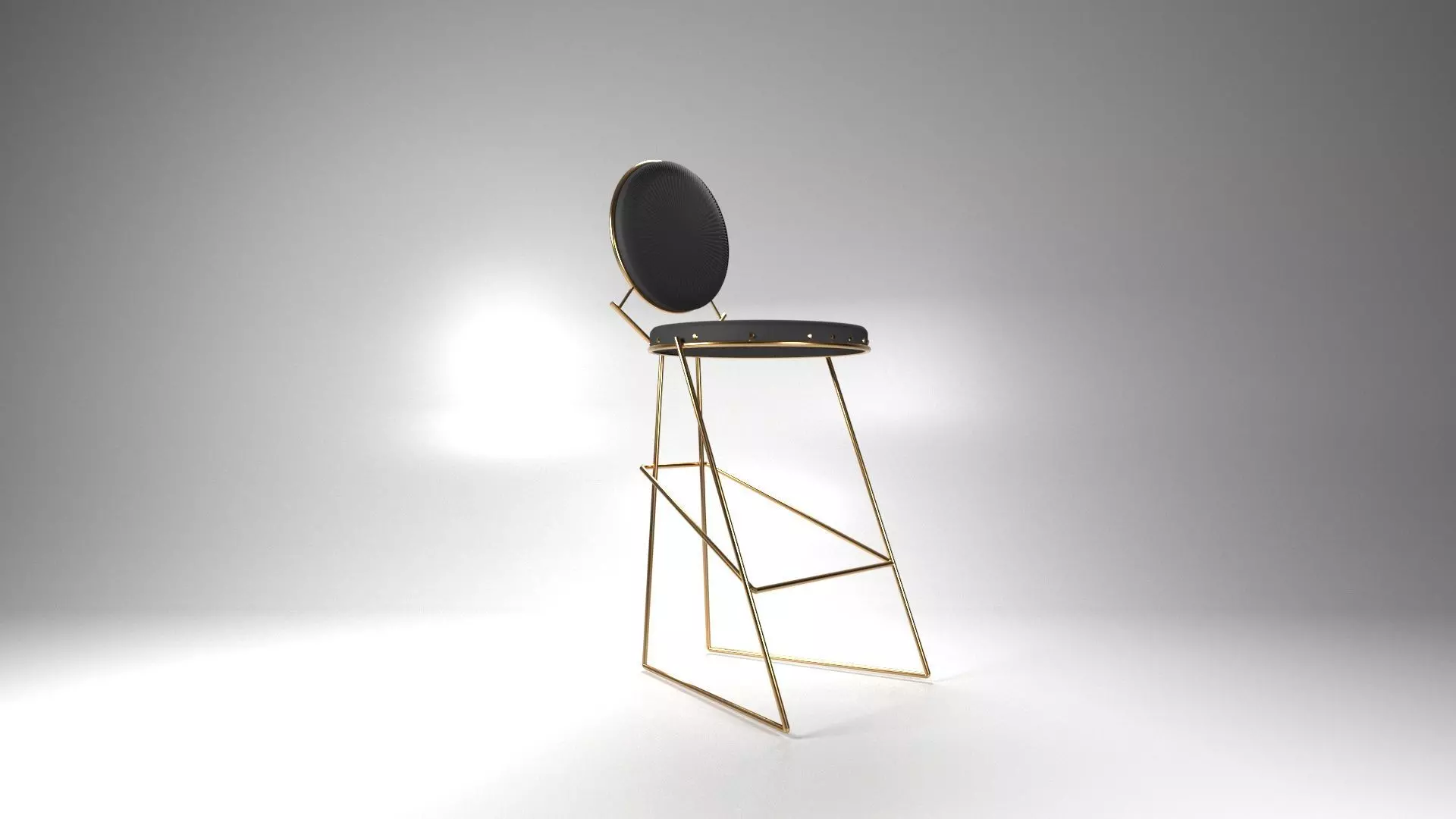 round seat bar chair Free 3D model