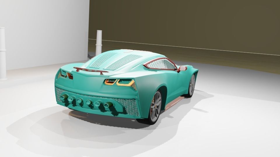CG Future Car Corvette Model 3D print model_8