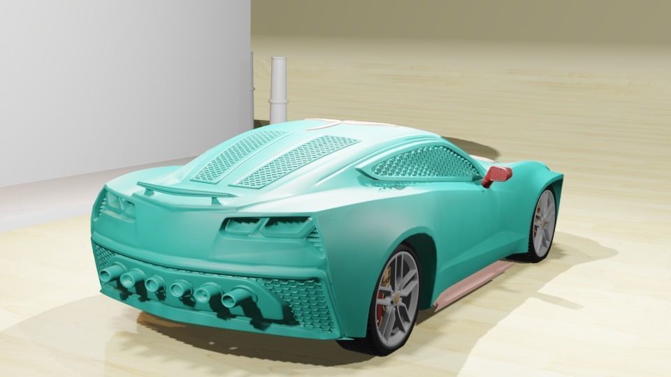 CG Future Car Corvette Model 3D print model_16