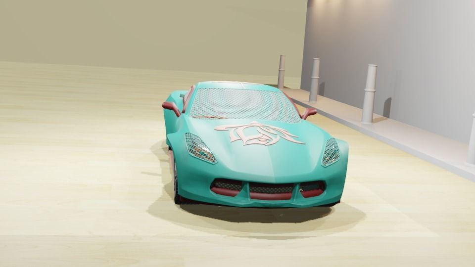 CG Future Car Corvette Model 3D print model_11