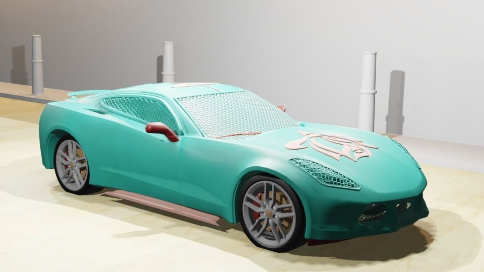 CG Future Car Corvette Model 3D print model_18