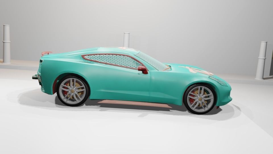 CG Future Car Corvette Model 3D print model_5