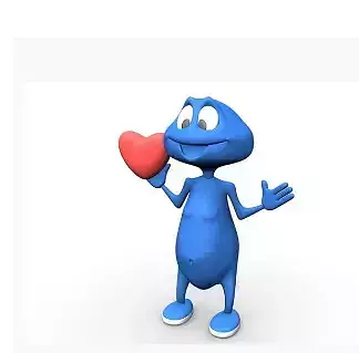 3d human character holding heart