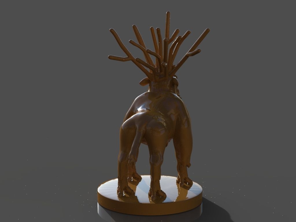 Deer God and ZBrush Timelapse 3D print model_4