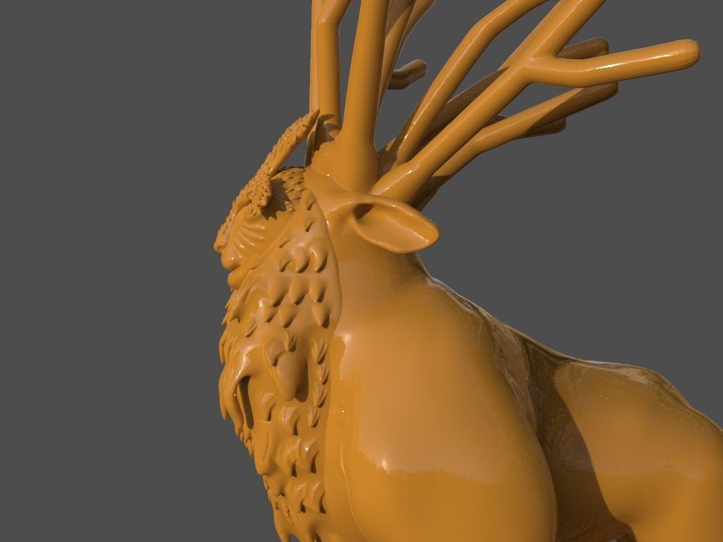 Deer God and ZBrush Timelapse 3D print model_10
