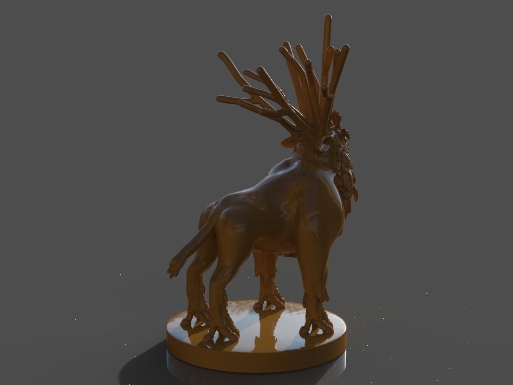 Deer God and ZBrush Timelapse 3D print model_5