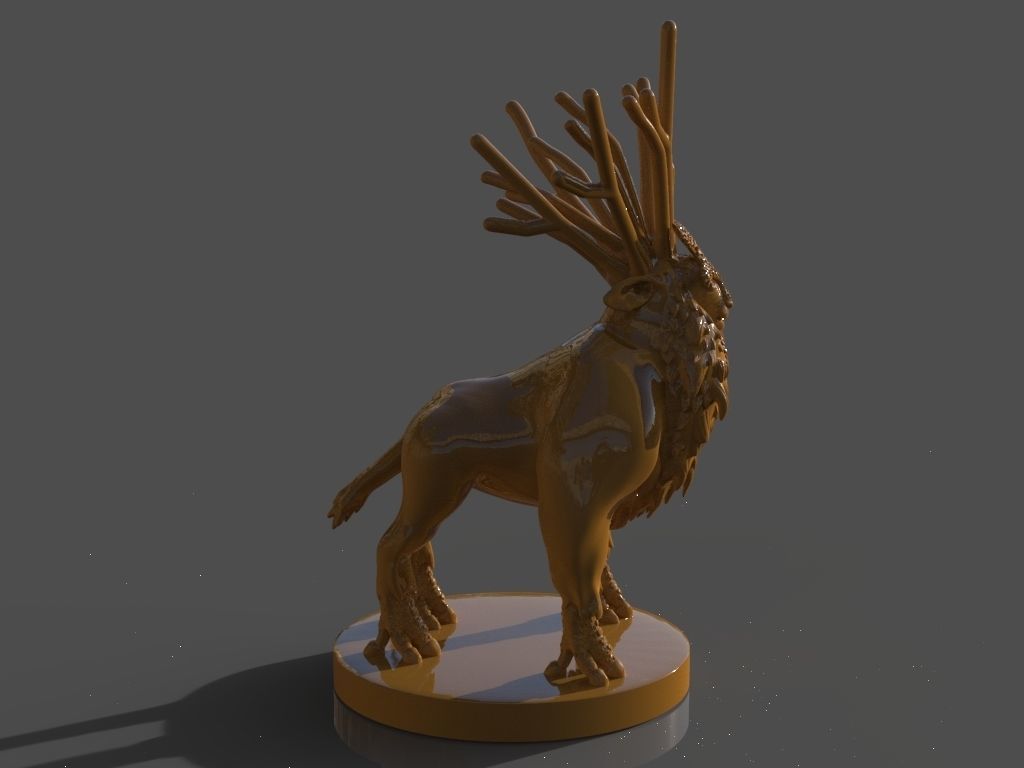 Deer God and ZBrush Timelapse 3D print model_6