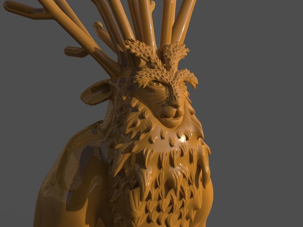 Deer God and ZBrush Timelapse 3D print model_12