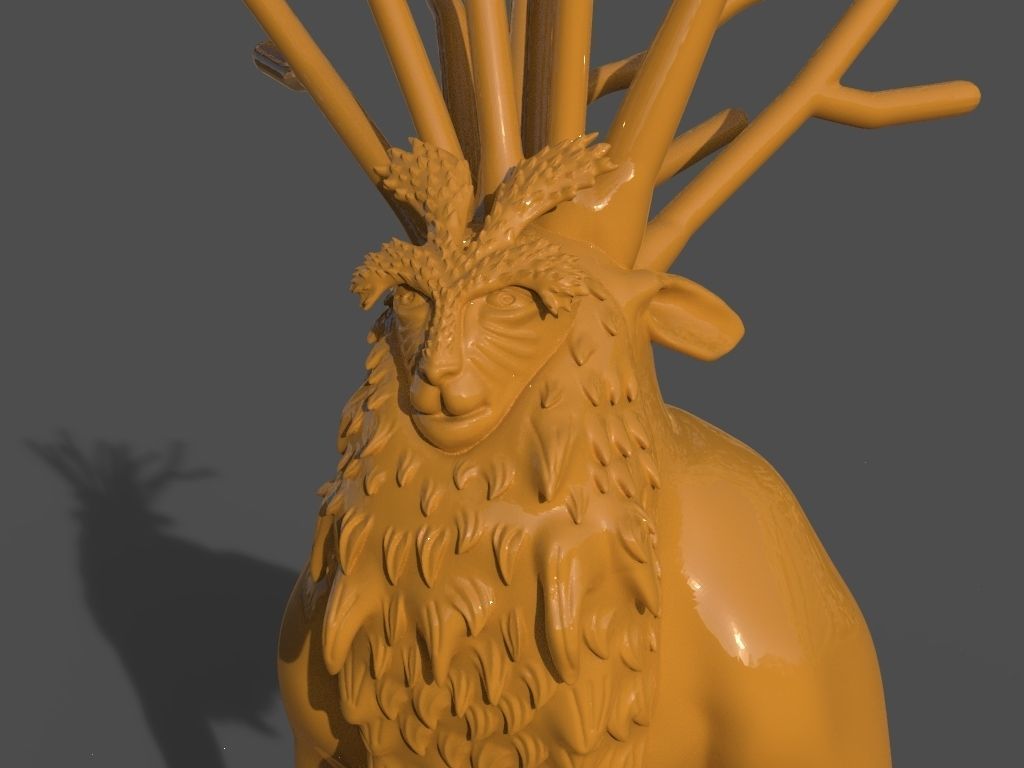 Deer God and ZBrush Timelapse 3D print model_9