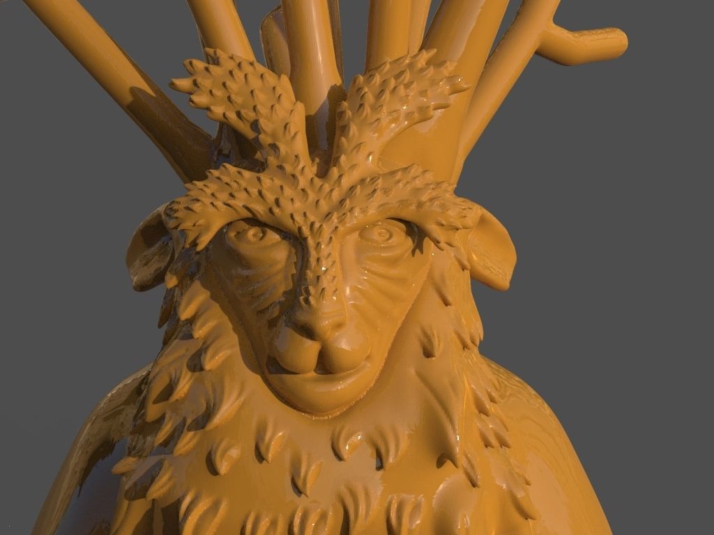 Deer God and ZBrush Timelapse 3D print model_11