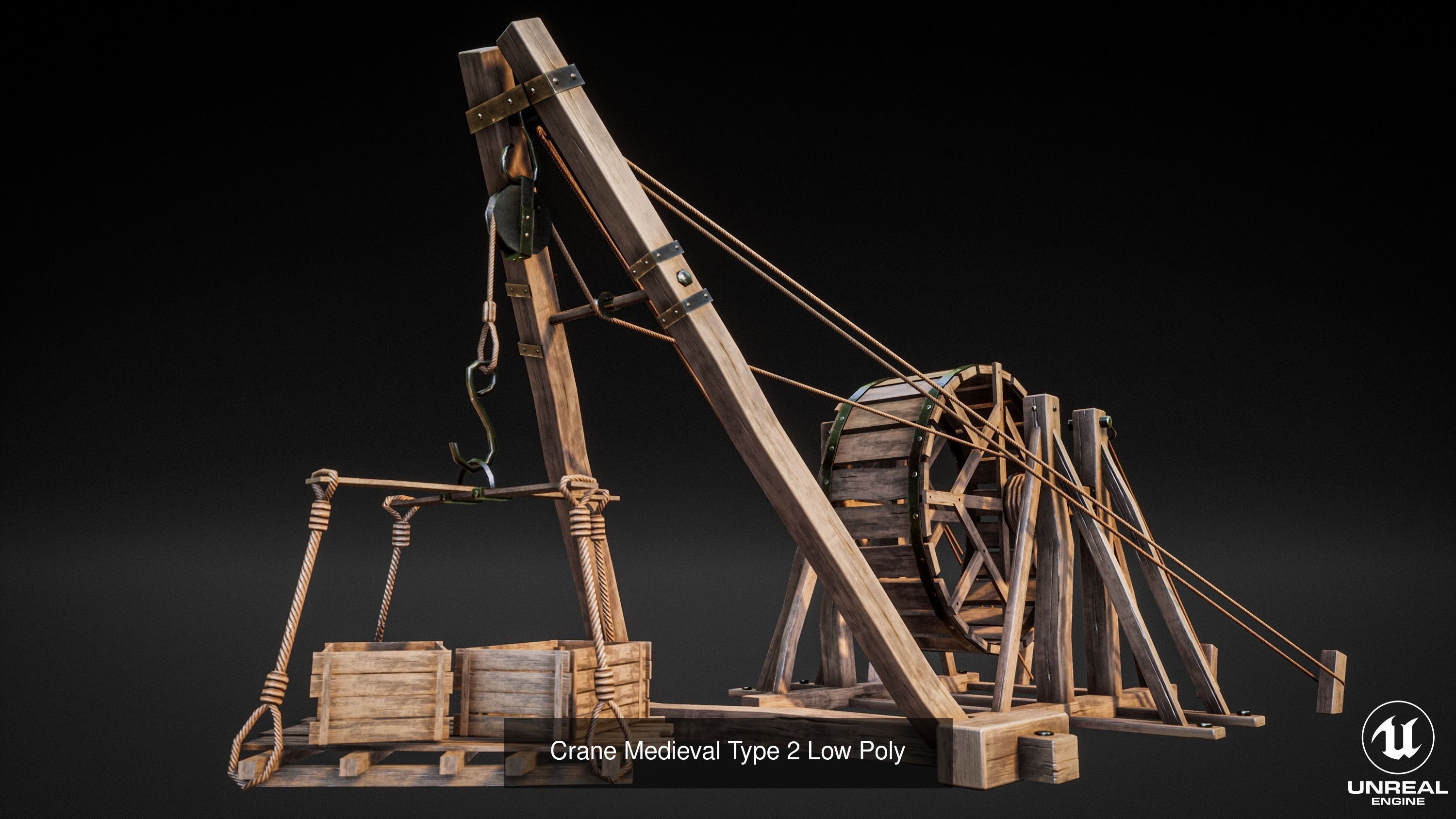 3 Medieval Cranes Pack 3D Model Collection_3