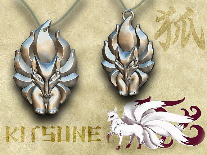 Kitsune - nine-tailed fox 3D print model