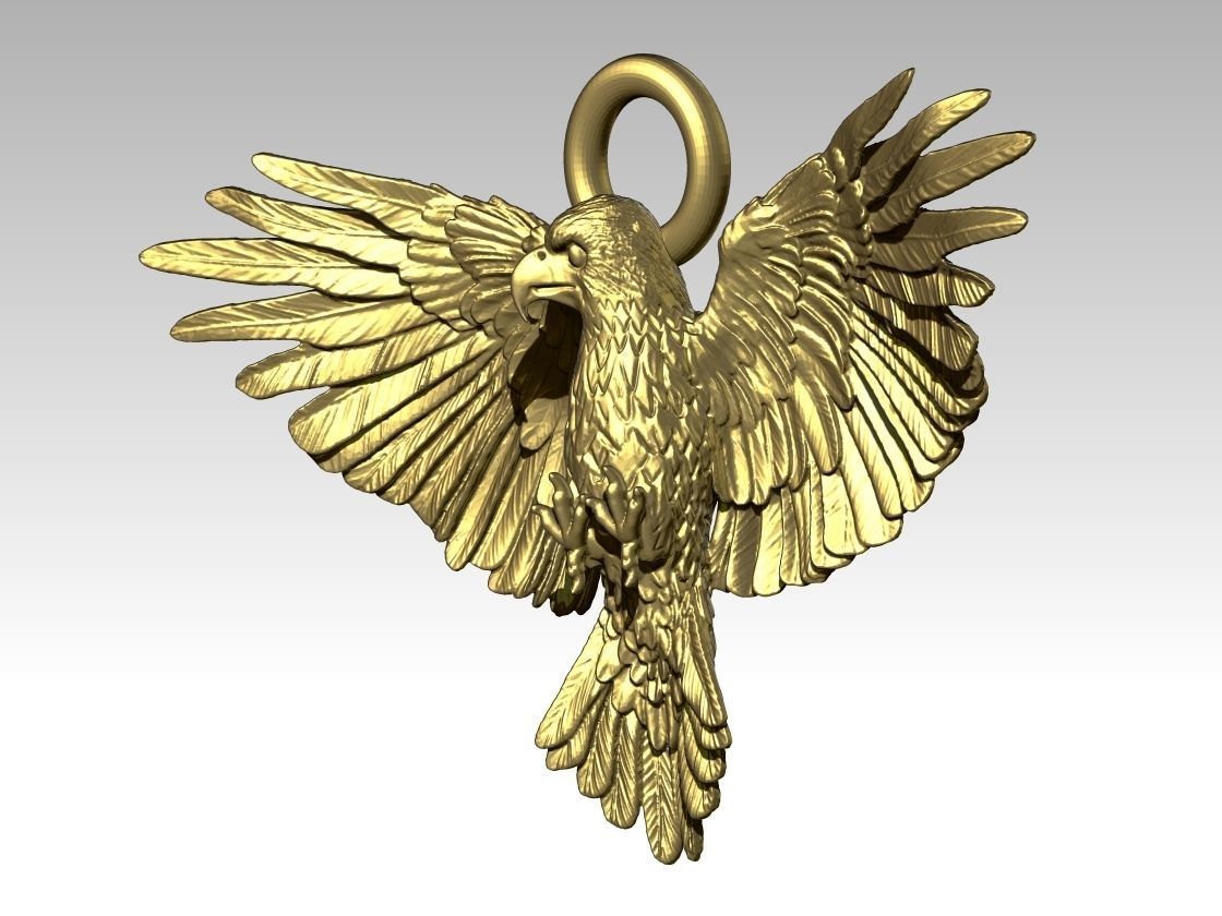 Eagle pendant  3D print model_1