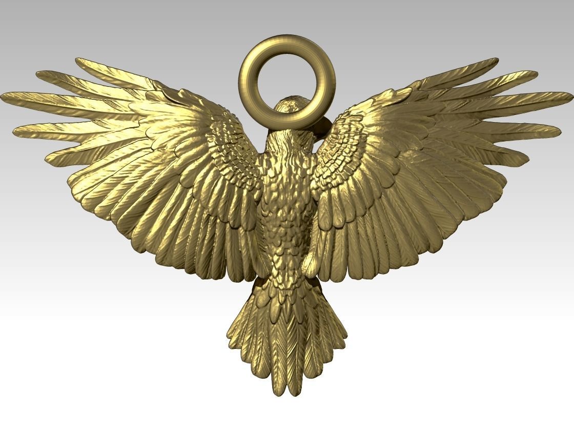 Eagle pendant  3D print model_5