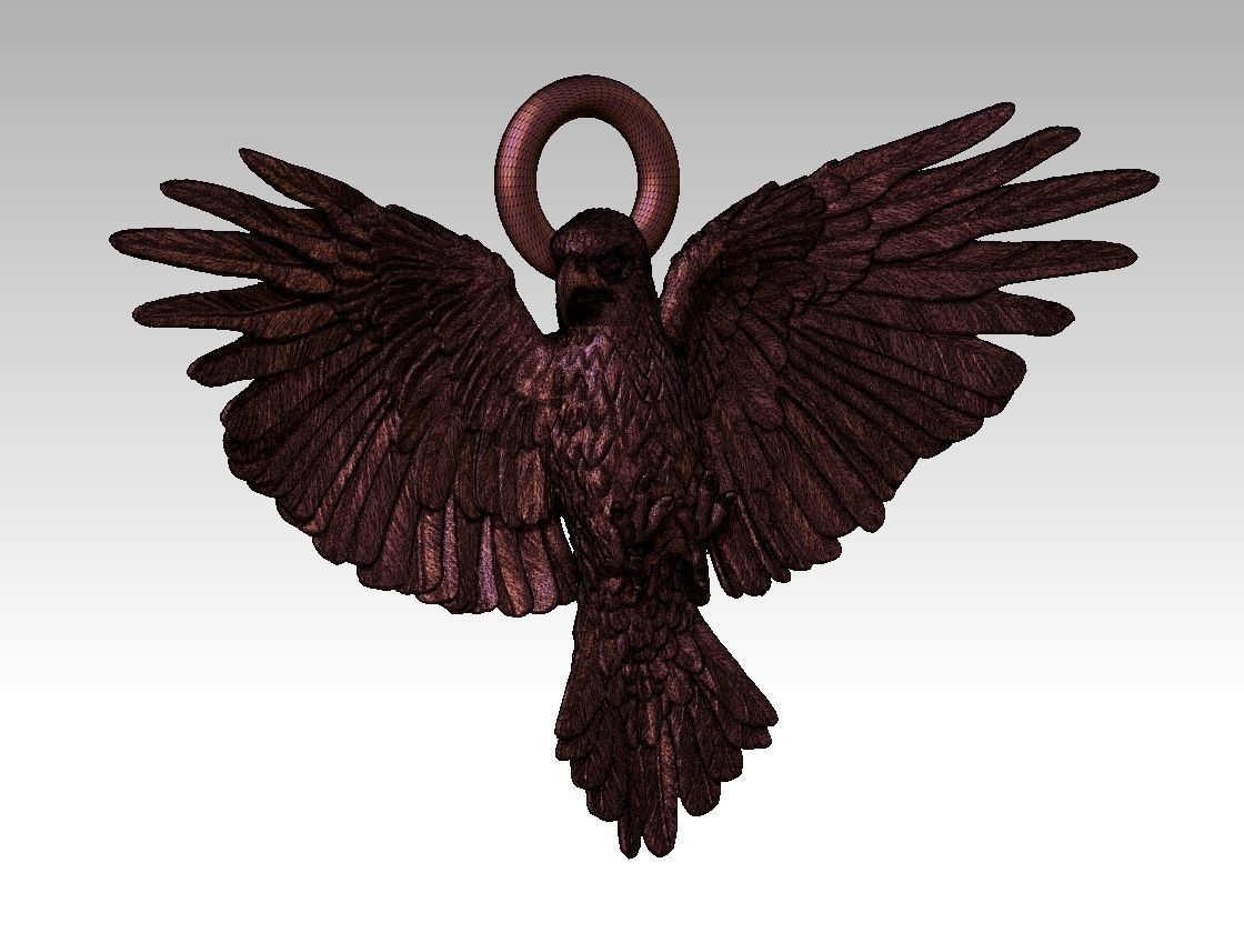 Eagle pendant  3D print model_6