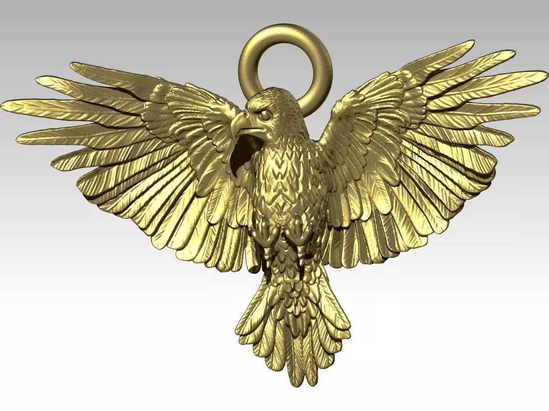 Eagle pendant  3D print model_0