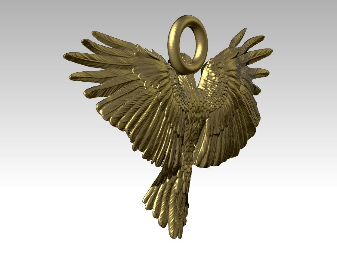 Eagle pendant  3D print model_4