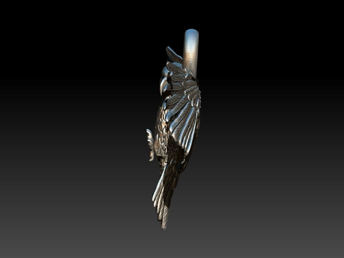two-headed eagle pendant  3D print model_3