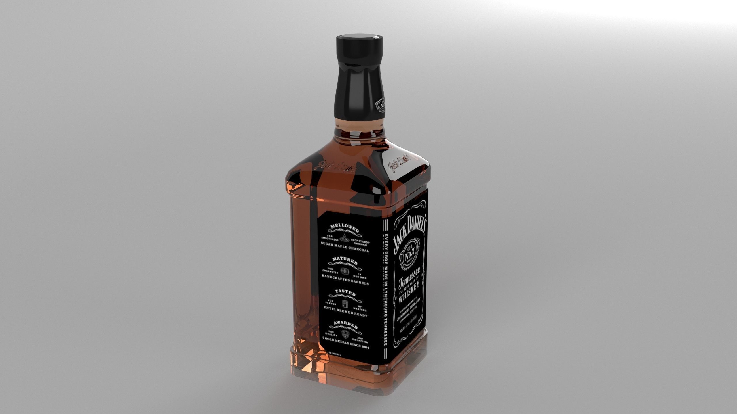 Jack Daniels Whiskey Bottle 3D Model 3D model_4