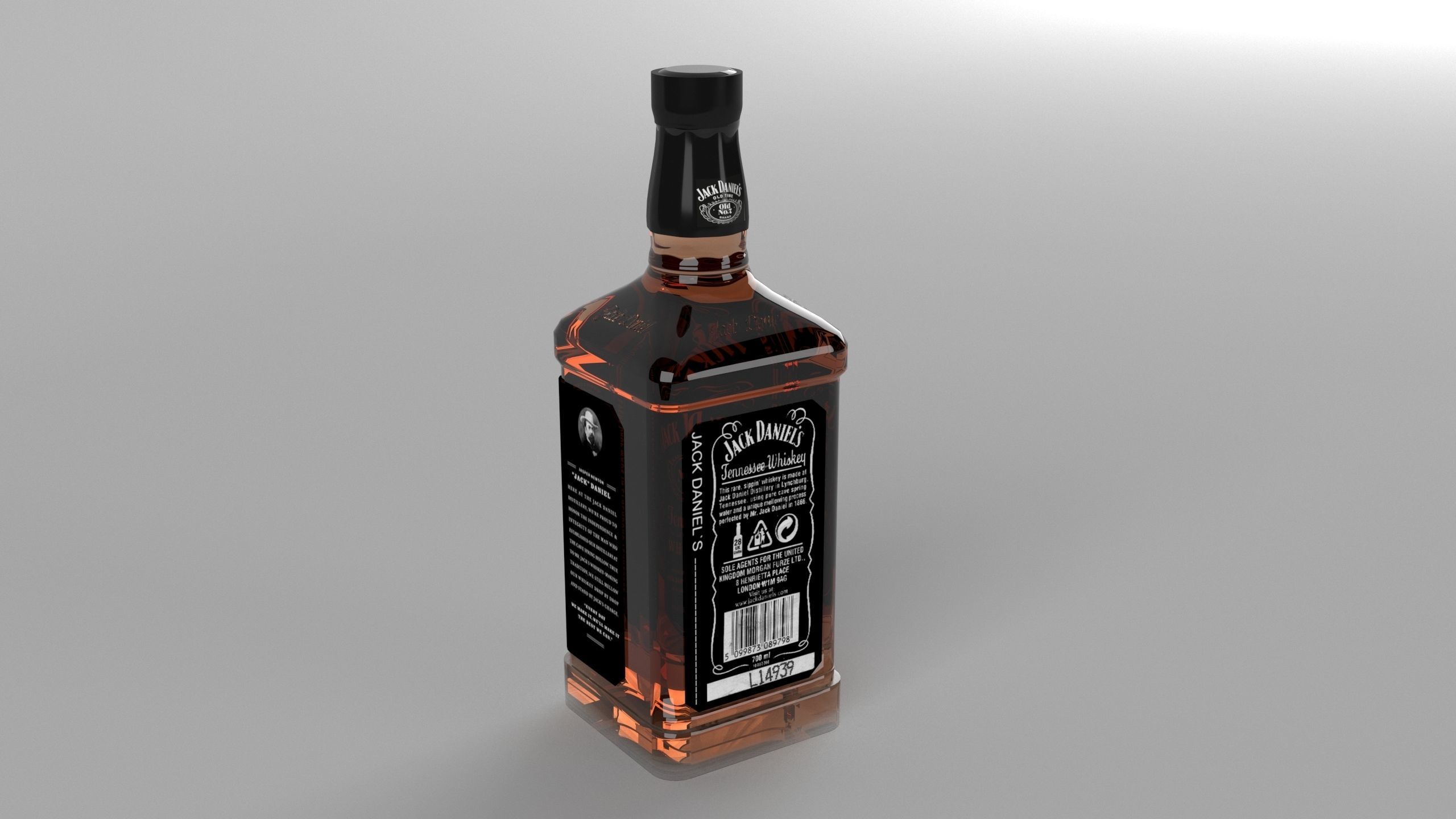 Jack Daniels Whiskey Bottle 3D Model 3D model_5