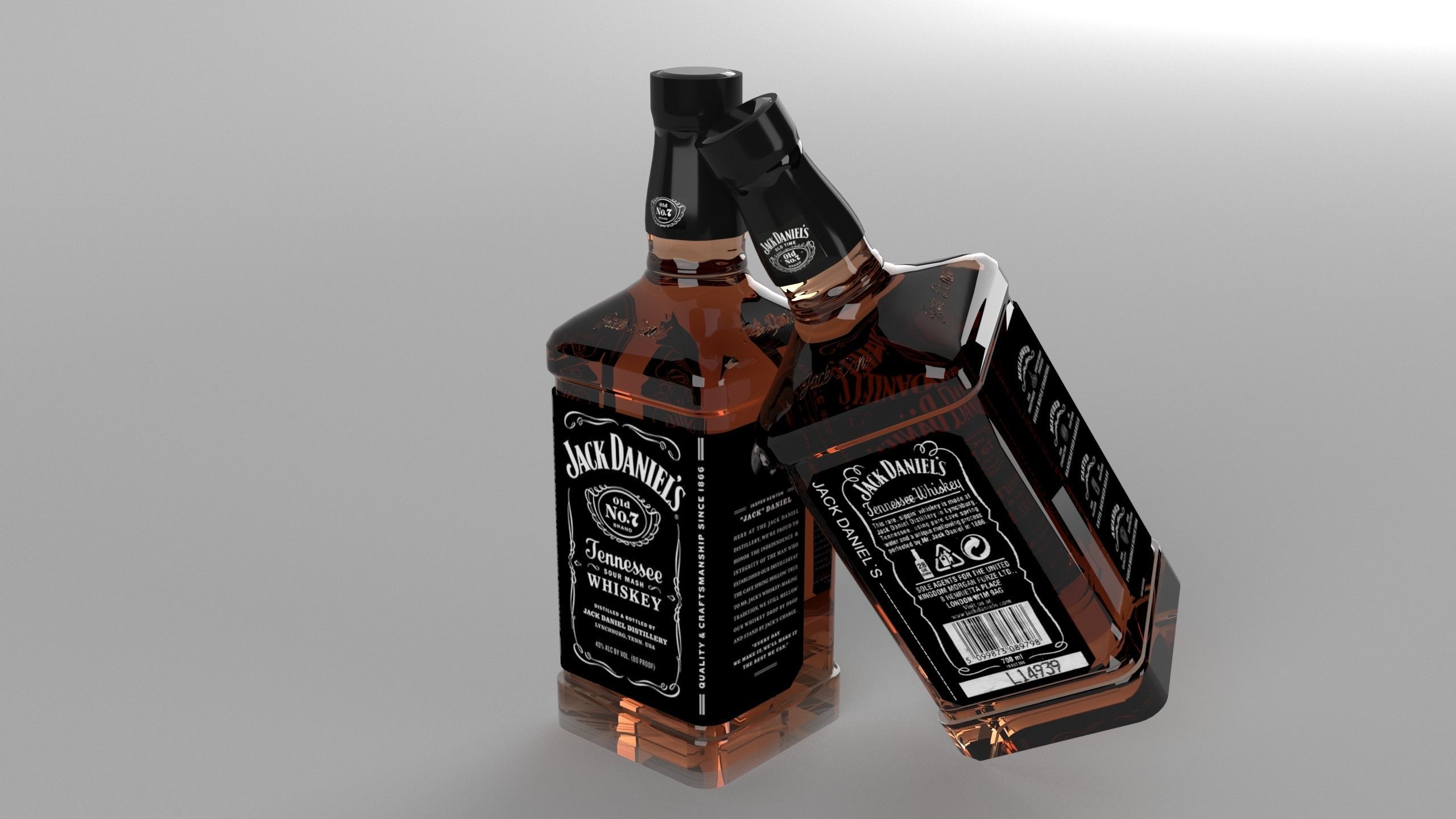 Jack Daniels Whiskey Bottle 3D Model 3D model_2