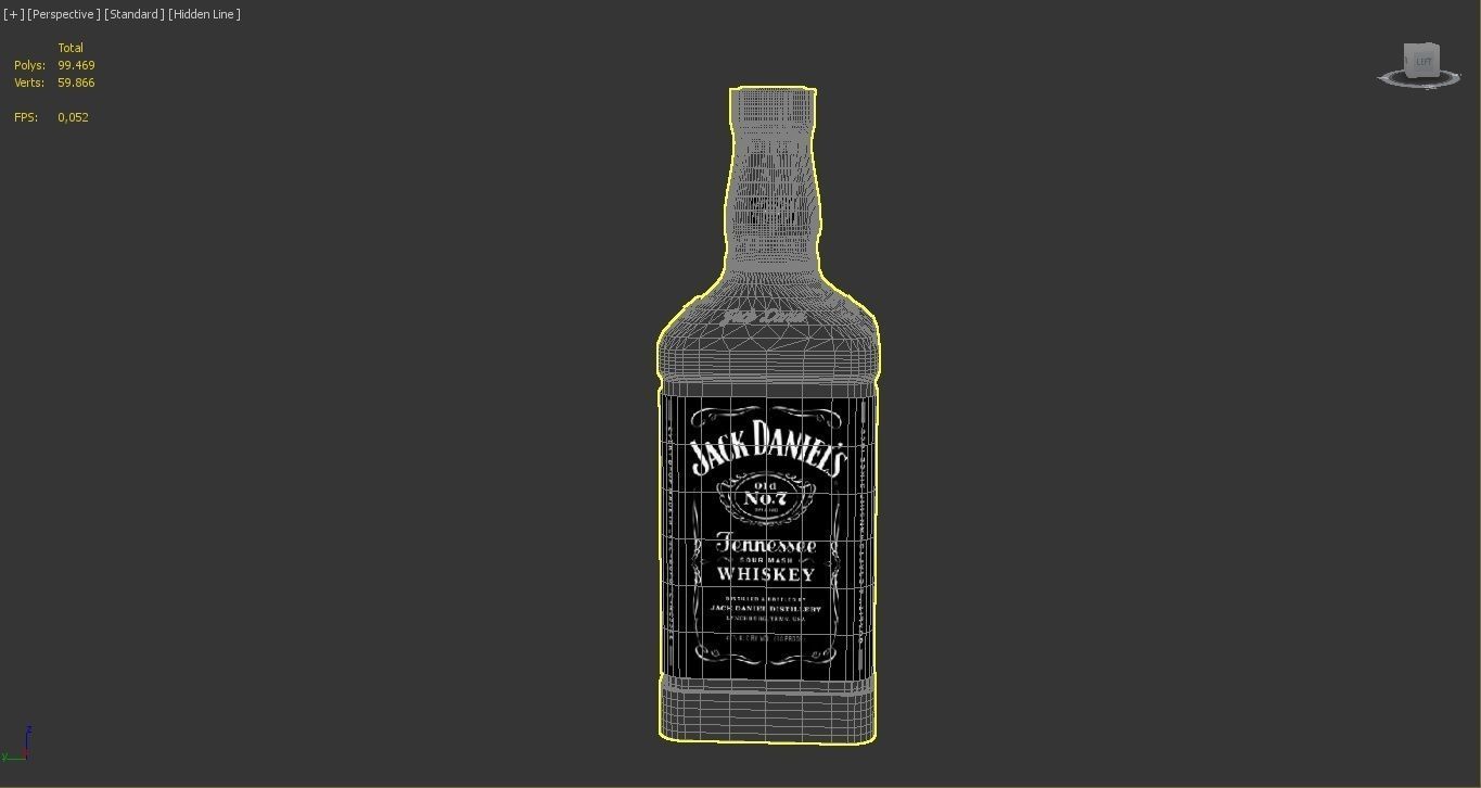 Jack Daniels Whiskey Bottle 3D Model 3D model_8