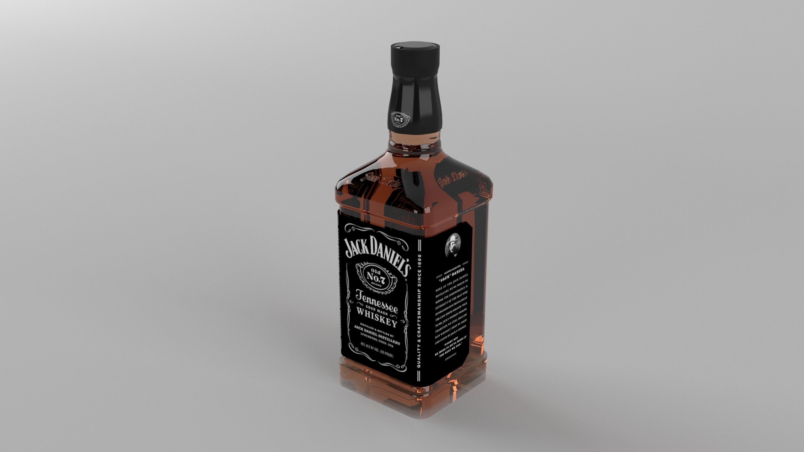 Jack Daniels Whiskey Bottle 3D Model 3D model_3