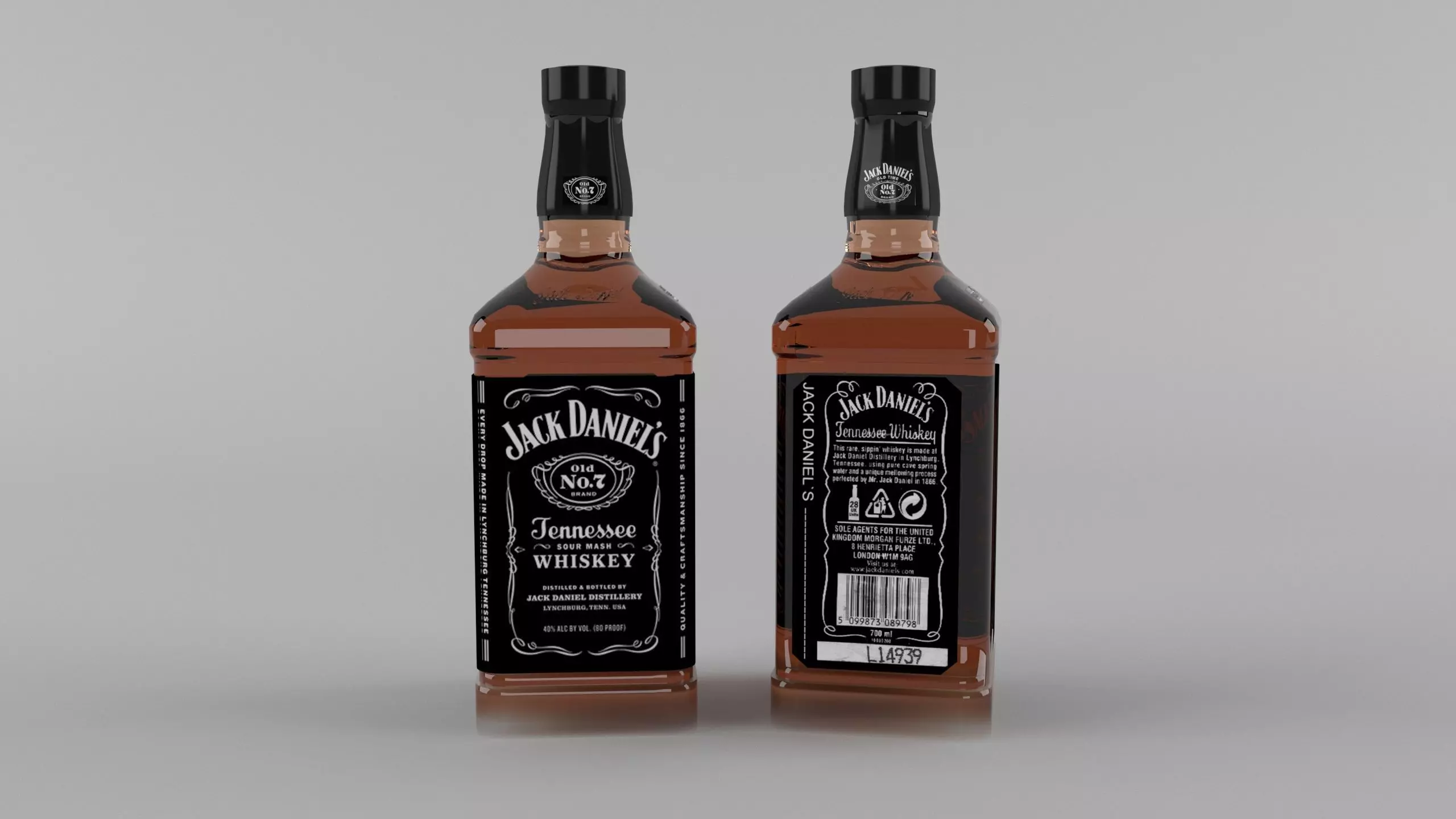 Jack Daniels Whiskey Bottle 3D Model 3D model_0