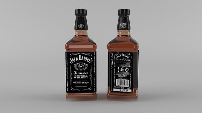Jack Daniels Whiskey Bottle 3D Model 3D model