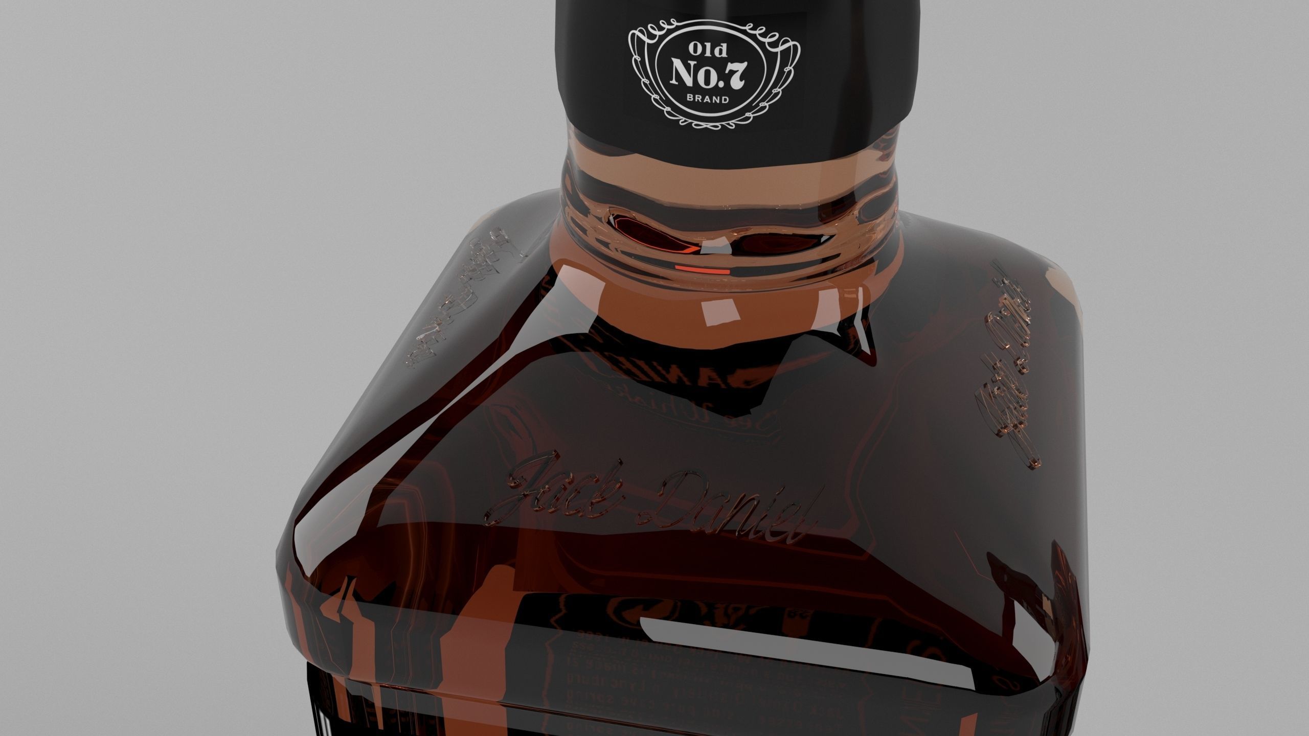 Jack Daniels Whiskey Bottle 3D Model 3D model_7