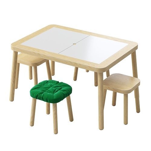 FLISAT Childrens table And Stools 3D model