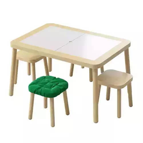 FLISAT Childrens table And Stools 3D model