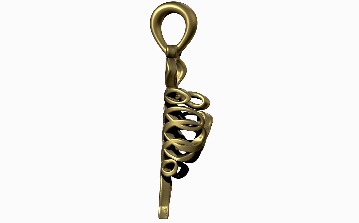 flower pattern art pendant 3D print model_3