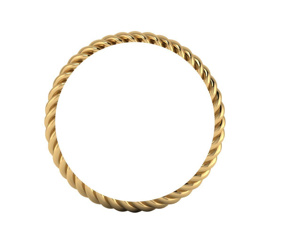 Ring yellow gold 3D print model_1