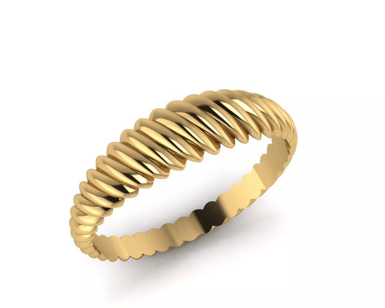 Ring yellow gold 3D print model_0