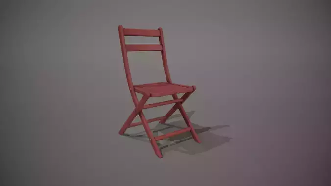 Red Wooden Folding Style Chair