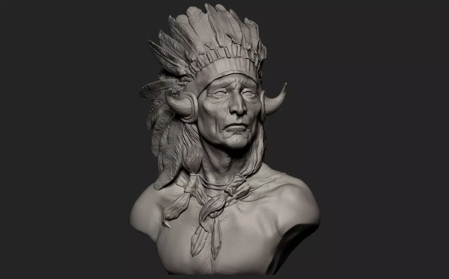 American Native Warrior 3D print model_0