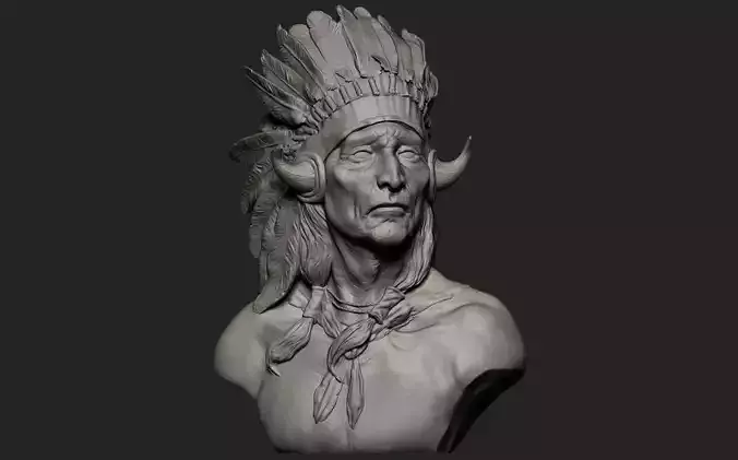 American Native Warrior 3D print model