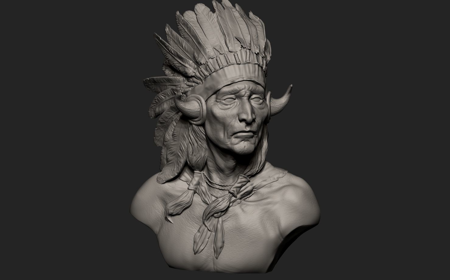 American Native Warrior 3D print model_8
