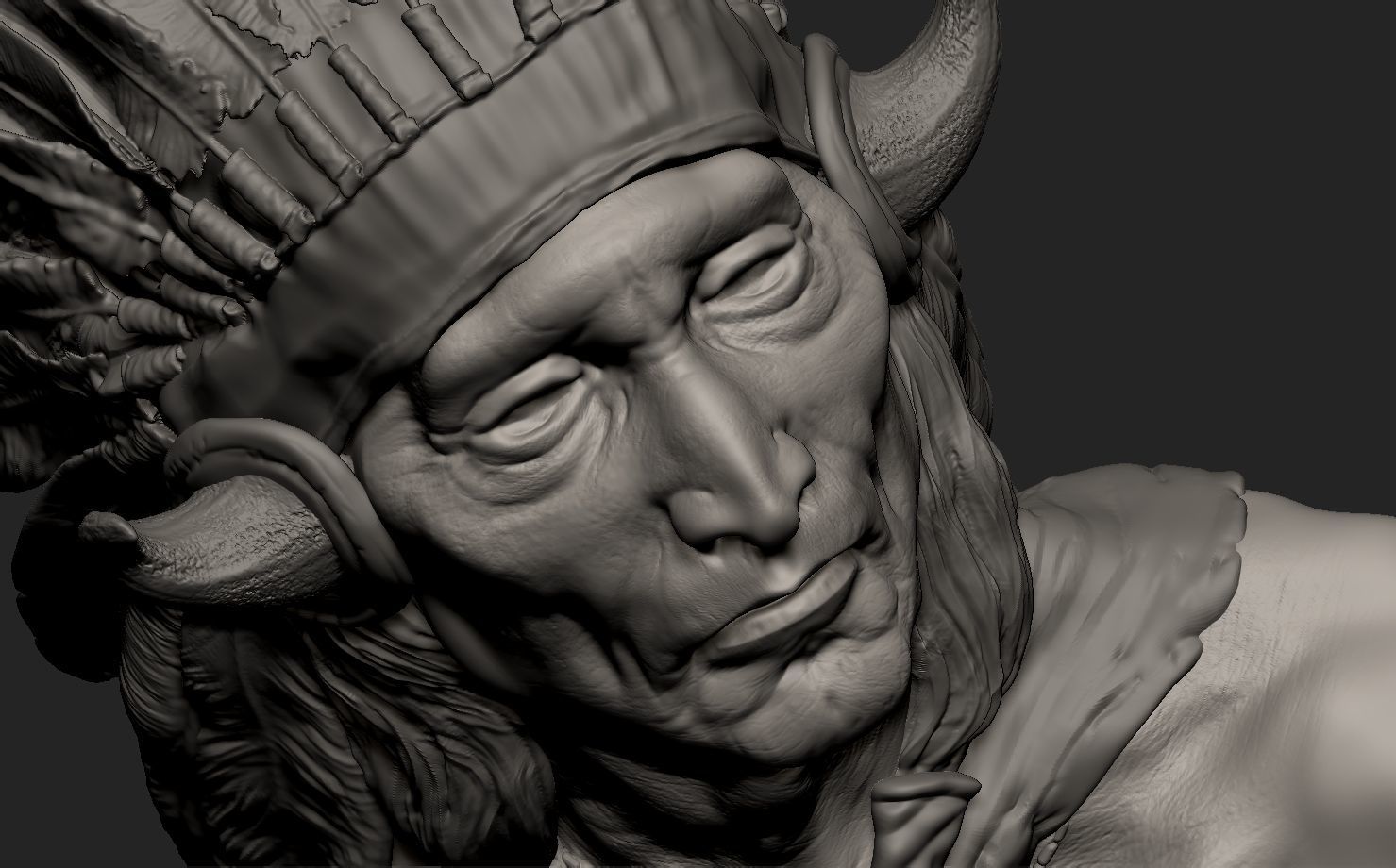 American Native Warrior 3D print model_3