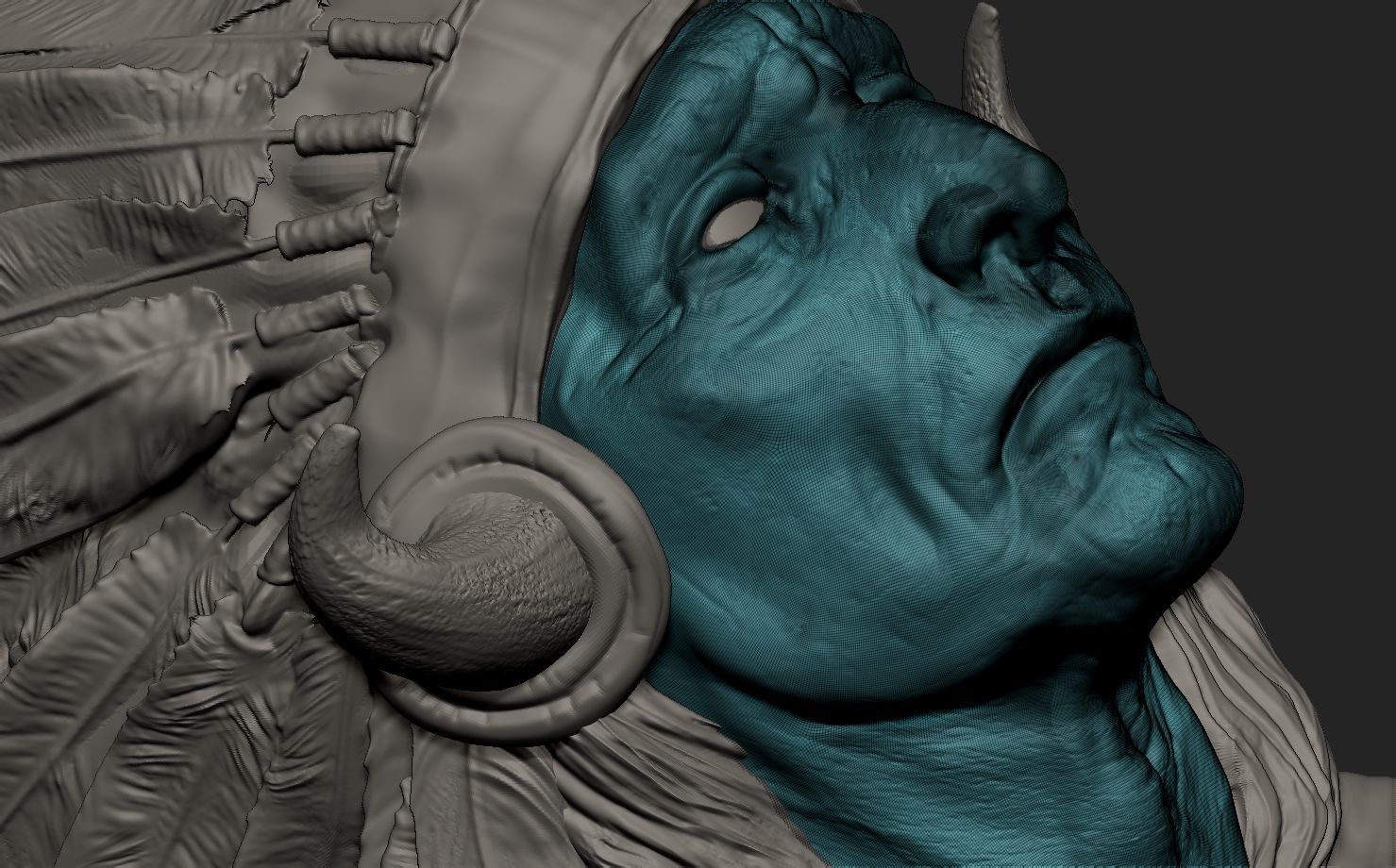 American Native Warrior 3D print model_11