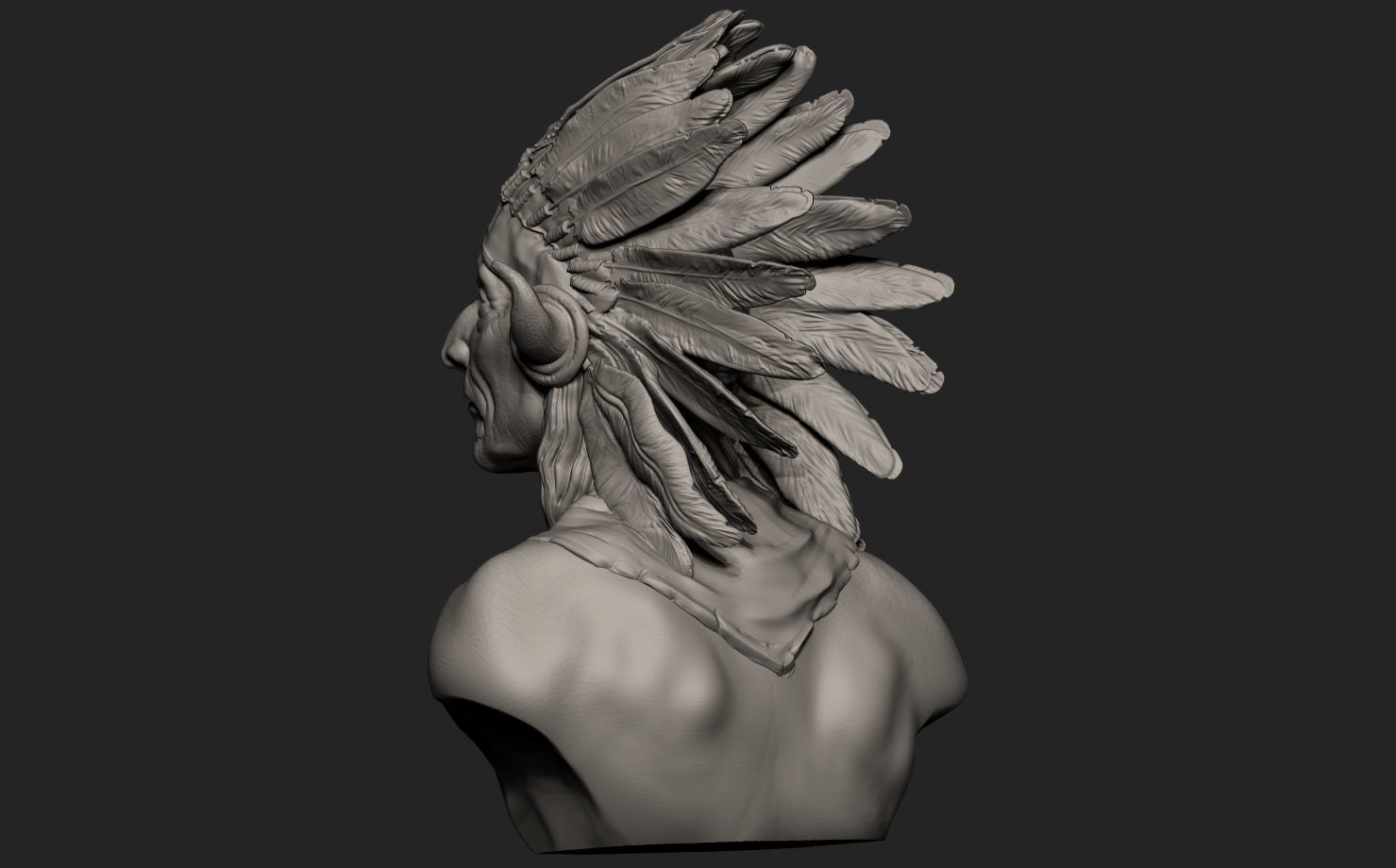 American Native Warrior 3D print model_2