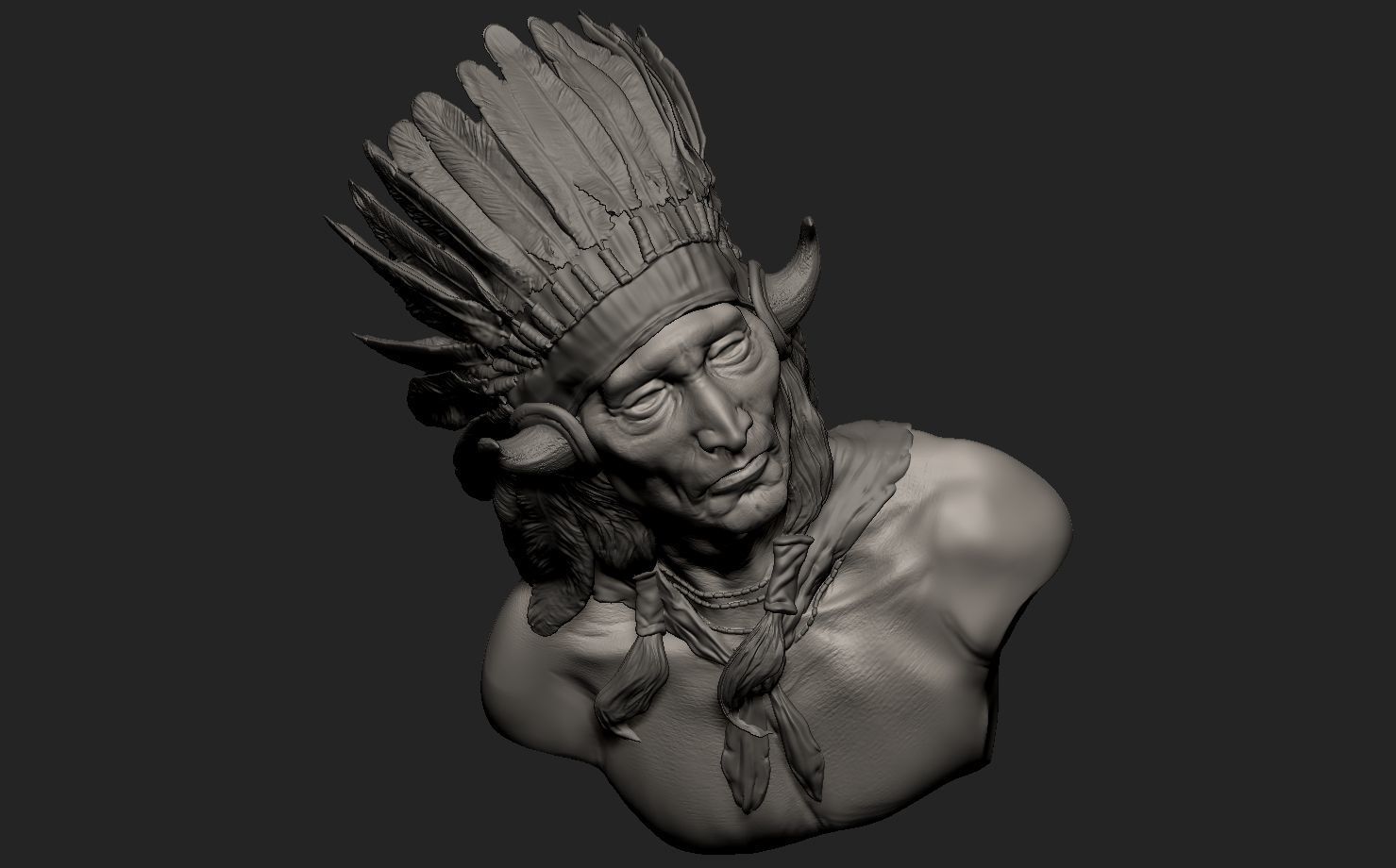 American Native Warrior 3D print model_4