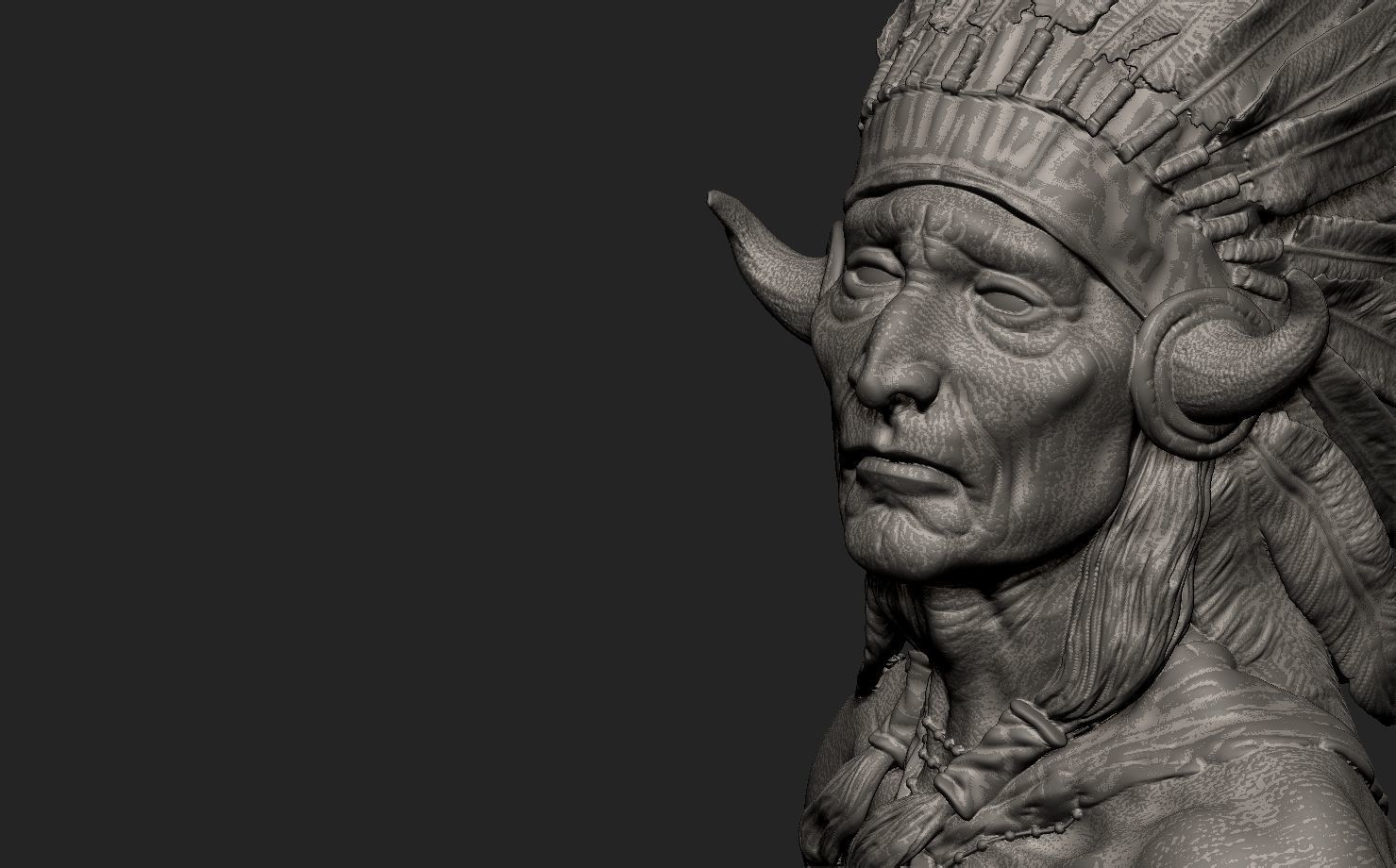 American Native Warrior 3D print model_15